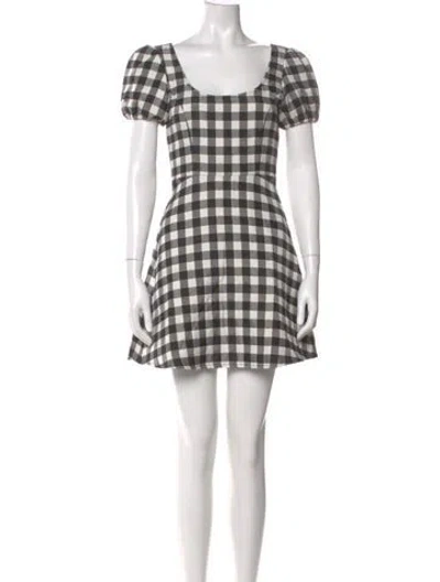 Pre-owned Lpa Plaid Print Mini Dress In Black