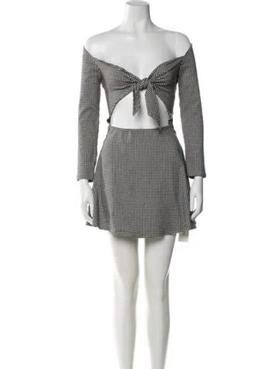 Pre-owned Lpa Plaid Print Mini Dress In Black