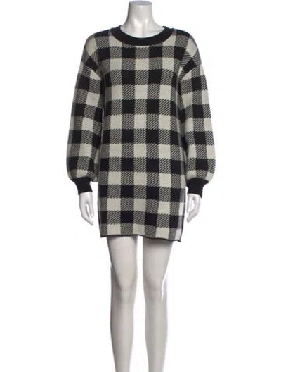 Pre-owned Lpa Plaid Print Mini Dress In Black/white