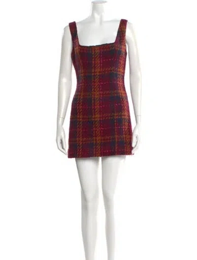 Pre-owned Lpa Plaid Print Mini Dress In Multi