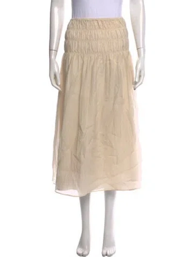 Pre-owned Lpa Pleated Accents Midi Length Skirt W/ Tags In Neutral