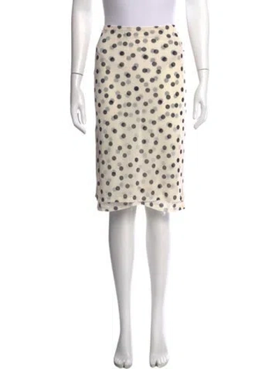 Pre-owned Lpa Polka Dot Print Midi Length Skirt In Neutral