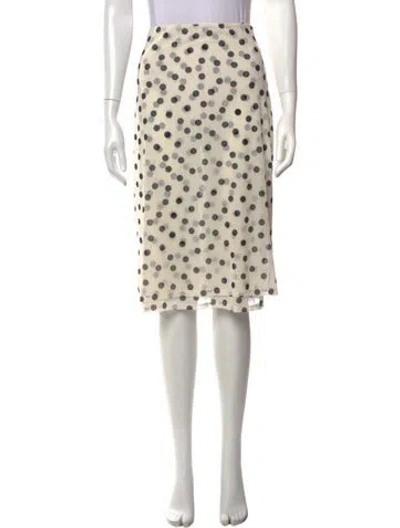 Pre-owned Lpa Polka Dot Print Midi Length Skirt In Neutrals
