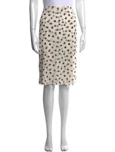Pre-owned Lpa Polka Dot Print Midi Length Skirt In Neutrals