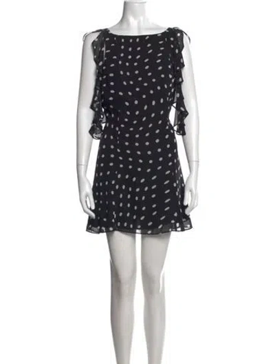 Pre-owned Lpa Polka Dot Print Mini Dress In Black