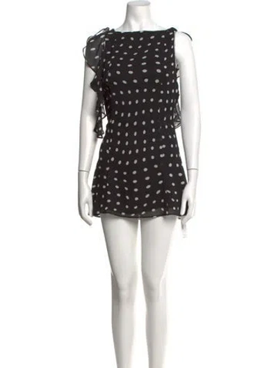 Pre-owned Lpa Polka Dot Print Mini Dress In Black