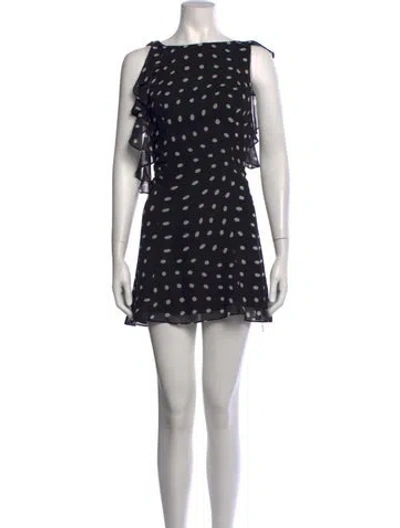 Pre-owned Lpa Polka Dot Print Mini Dress In Black