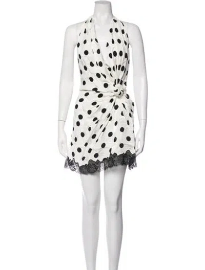 Pre-owned Lpa Polka Dot Print Mini Dress W/ Tags In White