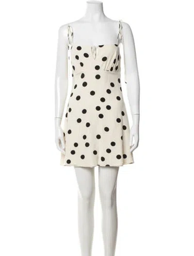 Pre-owned Lpa Polka Dot Print Mini Dress In White