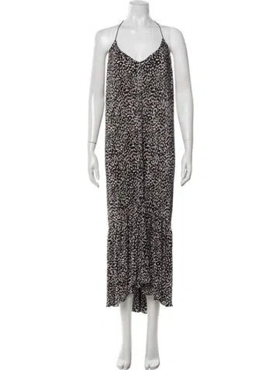 Pre-owned Lpa Printed Long Dress In Black