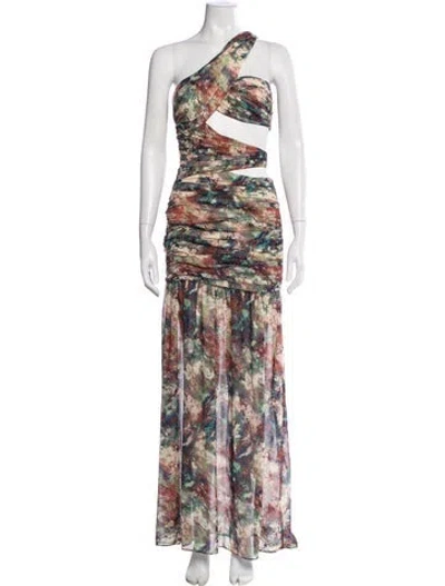Pre-owned Lpa Printed Long Dress In Neutral