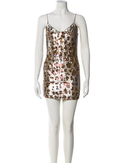 Pre-owned Lpa Printed Mini Dress In Multi