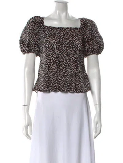 Pre-owned Lpa Printed Square Neckline Top In Multi