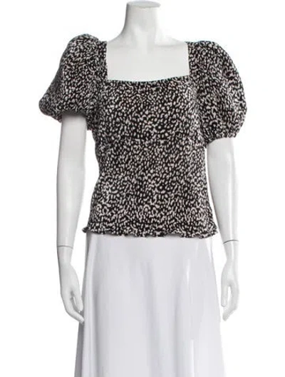 Pre-owned Lpa Printed Square Neckline Top In Multicolor