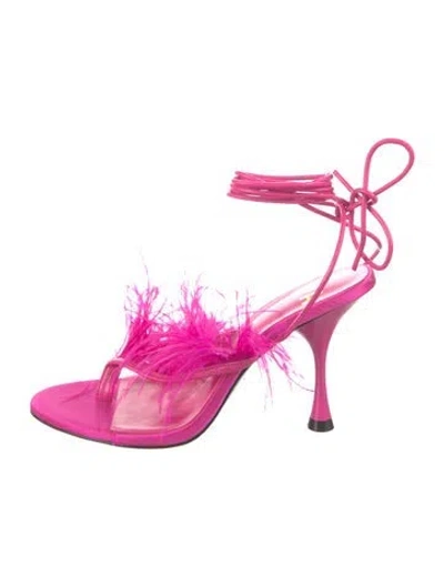 Pre-owned Lpa Satin Sandals In Pink
