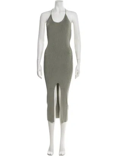 Pre-owned Lpa Scoop Neck Midi Length Dress In Green