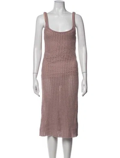 Pre-owned Lpa Scoop Neck Midi Length Dress In Purple