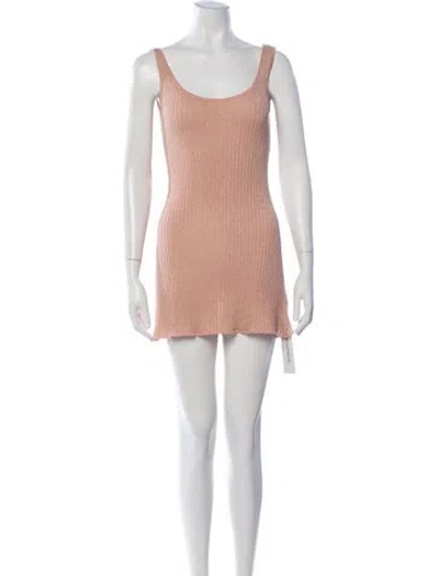 Pre-owned Lpa Scoop Neck Mini Dress In Metallic/pink