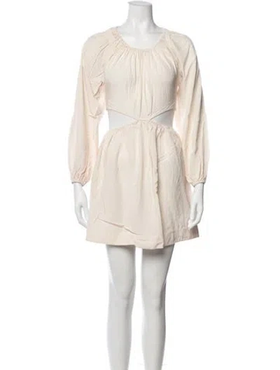 Pre-owned Lpa Scoop Neck Mini Dress In Neutral