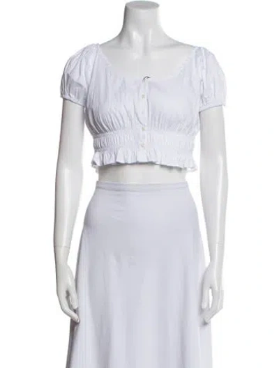 Pre-owned Lpa Scoop Neck Short Sleeve Crop Top In Neutral