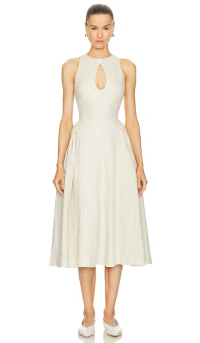 Lpa Seina Midi Dress In Natural Linen