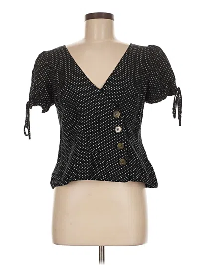 Pre-owned Lpa Short Sleeve Blouse In Black