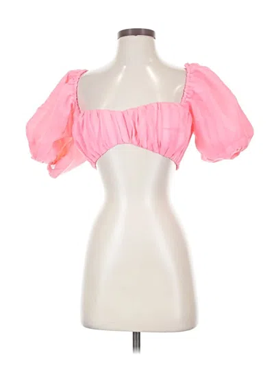 Lpa Short Sleeve Top Pink Sweetheart Neckline Tops
