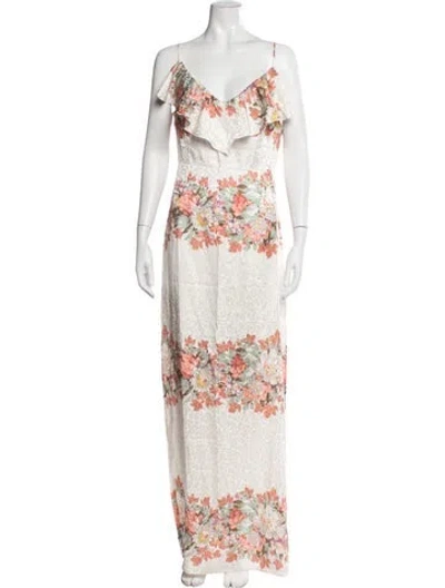 Pre-owned Lpa Silk Long Dress In Multicolor
