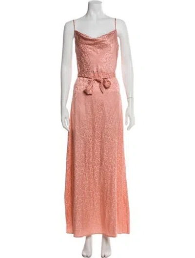 Pre-owned Lpa Silk Long Dress In Pink