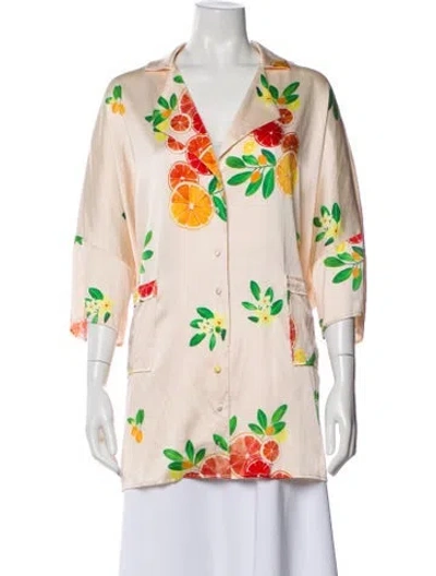 Pre-owned Lpa Silk Printed Nightgown In Pink