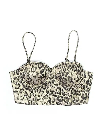 Pre-owned Lpa Sleeveless Top Tan Sweetheart Neckline Tops In Brown