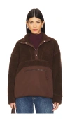 Lpa Snap Front Pullover In Chocolate