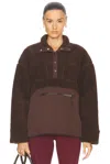 Lpa Snap Front Pullover In Chocolate Brown