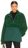 Lpa Snap Front Pullover In Dark Green