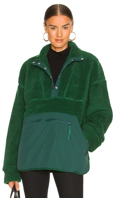 Lpa Snap Front Pullover In Dark Green