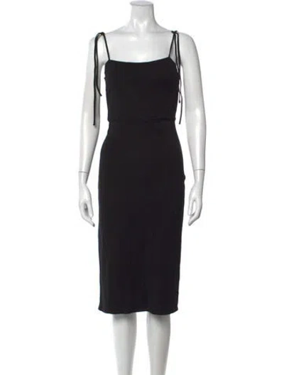 Pre-owned Lpa Square Neckline Knee-length Dress In Black