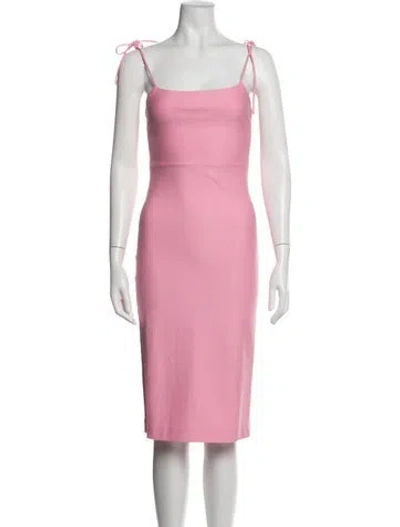 Pre-owned Lpa Square Neckline Knee-length Dress In Pink