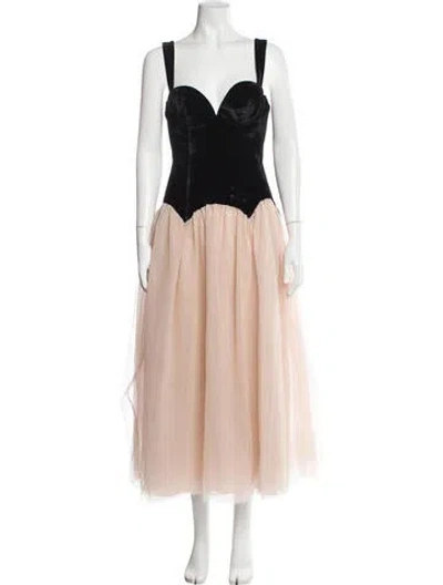 Pre-owned Lpa Square Neckline Long Dress In Pink