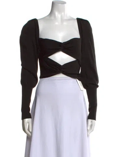 Pre-owned Lpa Square Neckline Long Sleeve Top In Black