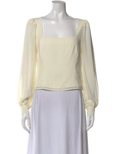 Pre-owned Lpa Square Neckline Long Sleeve Top In Neutral