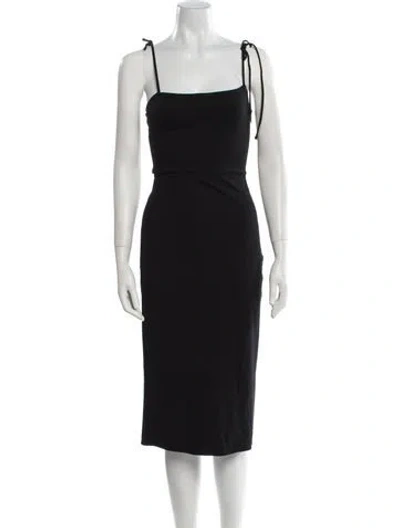 Pre-owned Lpa Square Neckline Midi Length Dress In Black