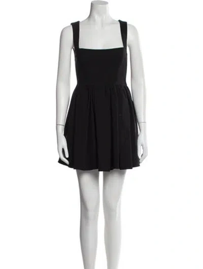 Pre-owned Lpa Square Neckline Mini Dress In Black