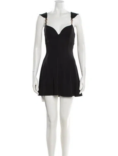 Pre-owned Lpa Square Neckline Mini Dress In Black