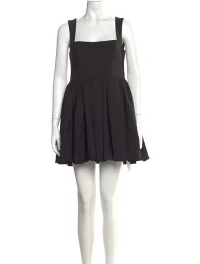Pre-owned Lpa Square Neckline Mini Dress In Black
