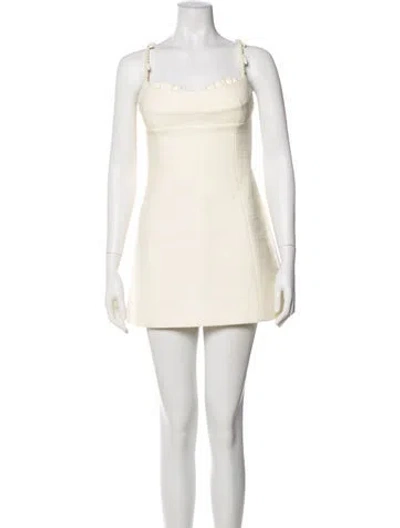 Pre-owned Lpa Square Neckline Mini Dress In Neutral
