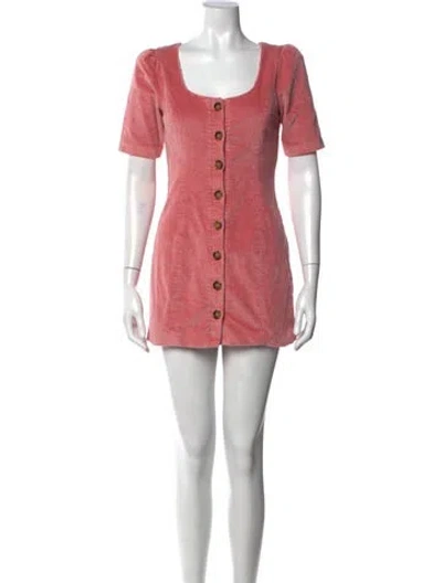 Pre-owned Lpa Square Neckline Mini Dress In Pink