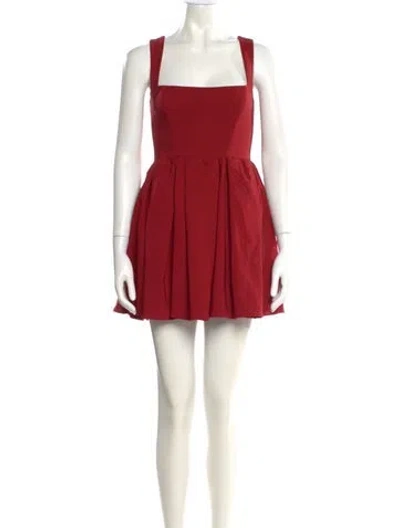 Pre-owned Lpa Square Neckline Mini Dress In Red