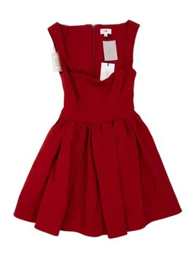 Pre-owned Lpa Square Neckline Mini Dress W/ Tags In Orange/red