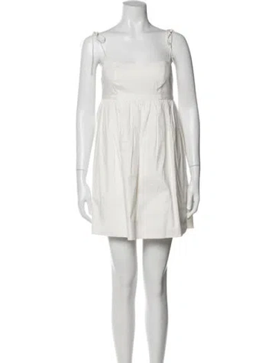 Pre-owned Lpa Square Neckline Mini Dress In White
