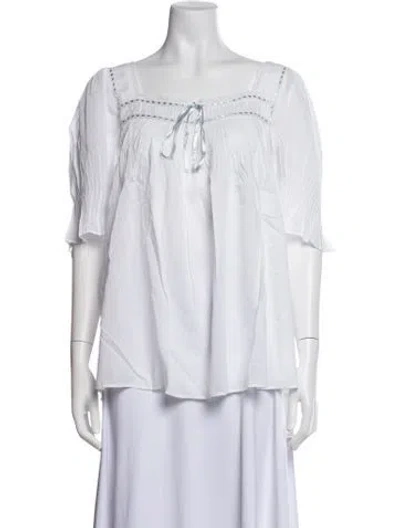Pre-owned Lpa Square Neckline Short Sleeve Top W/ Tags In White